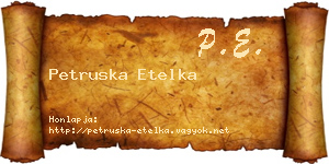 Petruska Etelka névjegykártya